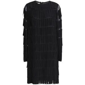 Valentino Voile Fringed Mini Shift Dress size IT 38 Long Sleeve